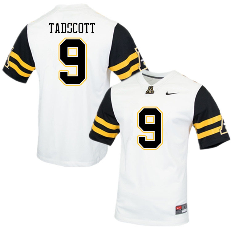 Men #9 DC Tabscott Appalachian State Mountaineers College Football Jerseys Sale-White - Click Image to Close